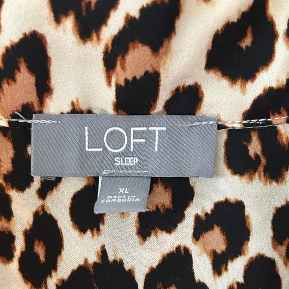 LOFT Leopard Print Pajama Set - Brown and Black - Picture 3 of 4